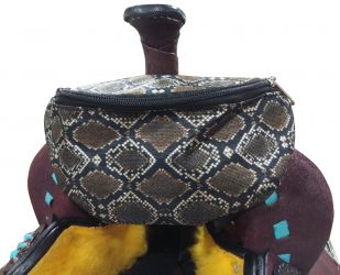 Showman Python Print Insulated Nylon Saddle Pouch